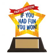 Mini-Star Participation Acrylic Trophy Plaque 100mm : New 2019