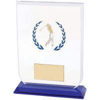 Gladiator Male Golf Glass Trophy Award 140mm