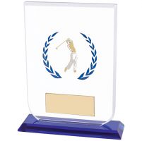 Gladiator Male Golf Glass Trophy Award 160mm