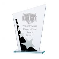 Jade Cosmic Star Glass Trophy Award Black and Silver 165mm