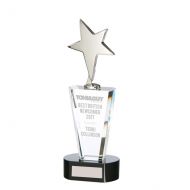 Monument Star Silver Crystal Trophy Award 250mm