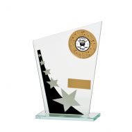 Jade Cosmic Star Multisport Glass Trophy Award Black and Silver 165mm