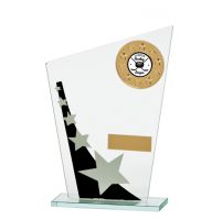 Jade Cosmic Star Multisport Glass Trophy Award Black and Silver 185mm