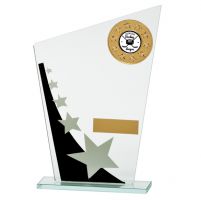 Jade Cosmic Star Multisport Glass Trophy Award Black and Silver 205mm