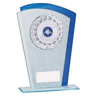 Polaris Glitter Glass Trophy Award Silver and Blue 210mm : New 2019