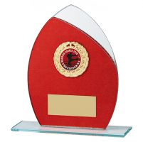 Draco Glitter Glass Trophy Award Red 165mm : New 2019