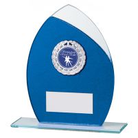 Draco Glitter Glass Trophy Award Blue 165mm : New 2019