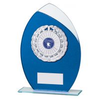 Draco Glitter Glass Trophy Award Blue 205mm : New 2019
