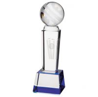 Tribute Cricket Crystal Trophy Award 180mm : New 2020