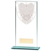 Millennium Badminton Jade Glass Trophy Award 180mm : New 2020