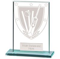 Millennium Cricket Jade Glass Award 80mm : New 2022