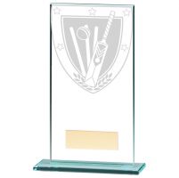 Millennium Cricket Jade Glass Trophy Award 160mm : New 2020