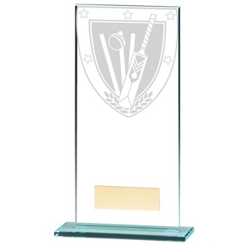 Millennium Cricket Jade Glass Trophy Award 180mm : New 2020