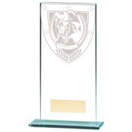Millennium Equestrian Jade Glass Trophy Award 180mm : New 2020