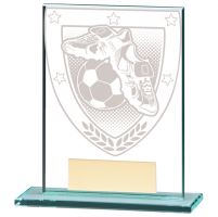 Millennium Football Boot and Ball Jade Glass Trophy Award 110mm : New 2020