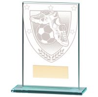 Millennium Football Boot and Ball Jade Glass Trophy Award 125mm : New 2020