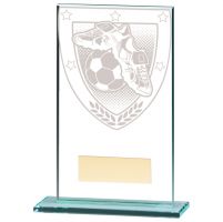 Millennium Football Boot and Ball Jade Glass Trophy Award 140mm : New 2020
