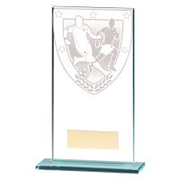 Millennium Football Jade Glass Trophy Award 160mm : New 2020