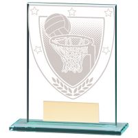 Millennium Netball Jade Glass Trophy Award 110mm : New 2020