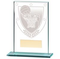 Millennium Netball Jade Glass Trophy Award 125mm : New 2020