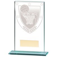 Millennium Netball Jade Glass Trophy Award 140mm : New 2020