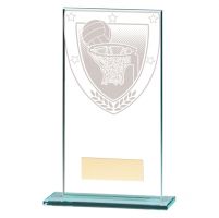 Millennium Netball Jade Glass Trophy Award 160mm : New 2020