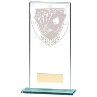 Millennium Poker Jade Glass Trophy Award 180mm : New 2020
