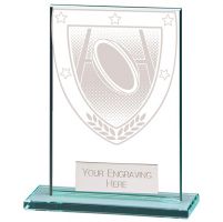Millennium Rugby Jade Glass Award 80mm : New 2022