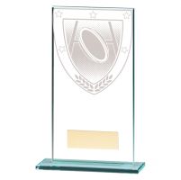 Millennium Rugby Jade Glass Trophy Award 160mm : New 2020