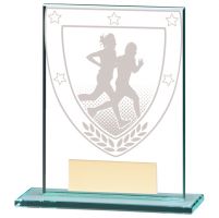 Athletics Trophies Millennium Running Jade Glass Trophy Award 110mm : New 2020