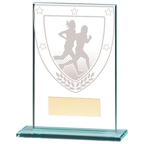 Athletics Trophies Millennium Running Jade Glass Trophy Award 125mm : New 2020