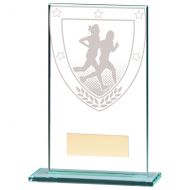 Athletics Trophies Millennium Running Jade Glass Trophy Award 140mm : New 2020