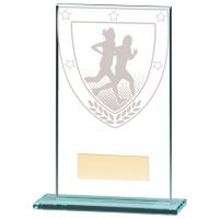 Athletics Trophies Millennium Running Jade Glass Trophy Award 140mm : New 2020