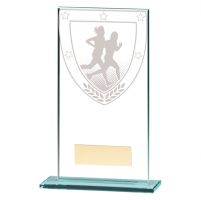 Athletics Trophies Millennium Running Jade Glass Trophy Award 160mm : New 2020