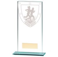 Athletics Trophies Millennium Running Jade Glass Trophy Award 180mm : New 2020