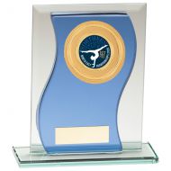 Azzuri Wave Multisport Mirror Glass Trophy Award Blue and Silver 125mm : New 2020