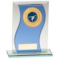 Azzuri Wave Multisport Mirror Glass Trophy Award Blue and Silver 145mm : New 2020