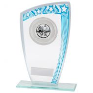 Galaxy Multisport Glass Trophy Award Blue and Silver 170mm : New 2020