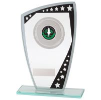Cosmic Multisport Glass Trophy Award Black and Silver 210mm : New 2020