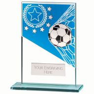 Mustang Football Blue Jade Glass Award 125mm : New 2022