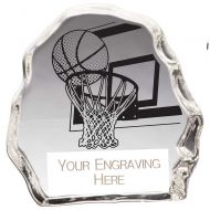 Mystique Basketball Glass Award 75mm : New 2023