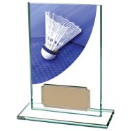 Colour Curve Badminton Jade Glass Trophy Award 125mm : New 2020