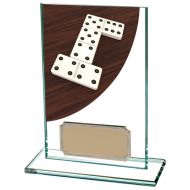 Colour Curve Dominoes Jade Glass Trophy Award 125mm : New 2020