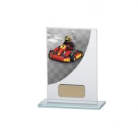 Go-Kart Colour-Curve Jade Crystal Trophy Award 140mm