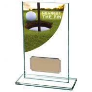 Nearest Pin Golf Trophy Colour-Curve Jade Crystal 140mm : New 2019