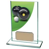 Colour Curve Lawn Bowls Jade Glass Trophy Award 125mm : New 2020