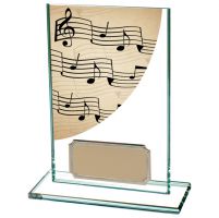 Colour Curve Music Jade Glass Trophy Award 125mm : New 2020