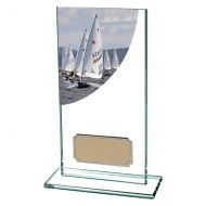 Sailing Colour-Curve Jade Crystal Trophy Award 160mm