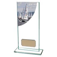 Sailing Colour-Curve Jade Crystal Trophy Award 180mm