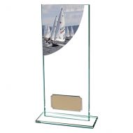 Sailing Colour-Curve Jade Crystal Trophy Award 200mm